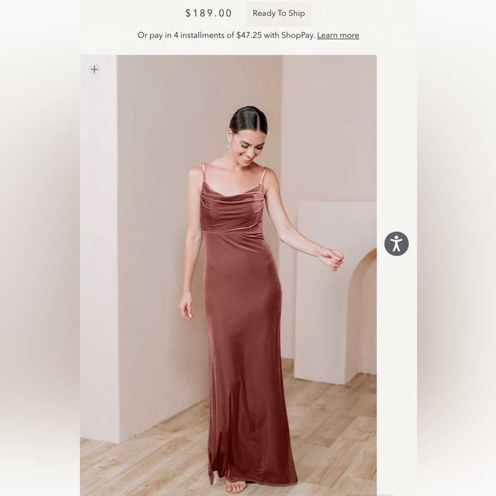 Revelry Skye Velvet bridesmaid dress in terracotta